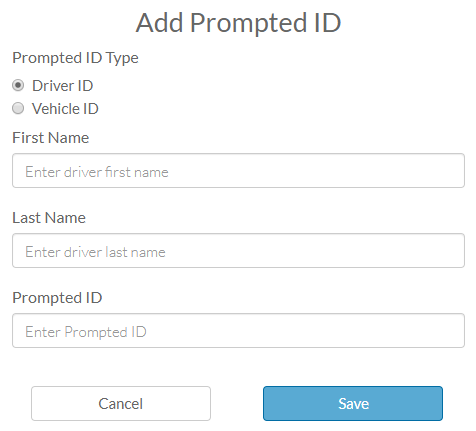 Add Prompted ID - Driver