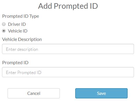 Add Prompted ID - Vehicle