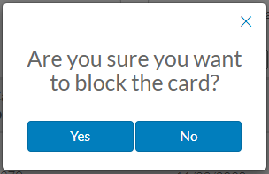 If you see any suspicious behavior on the card, the Block card link will display